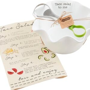 Taco Salad Bowl with taco towel and avocado slicer included. By Mudpie....NWT